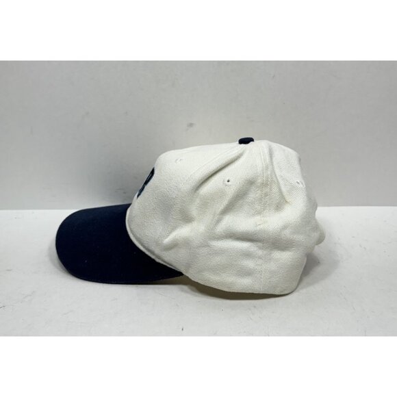 Vintage Nike Spellout Strapback Hat 90’s Swoosh Made In Taiwan White Blue - Picture 2 of 6